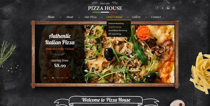 Pizza website template