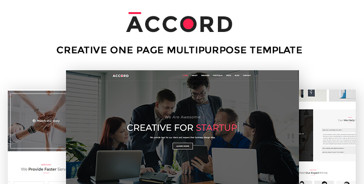 Accord Creative One Page (Landing Page) Multipurpose Template