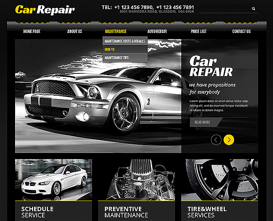 Car repair free bootstrap template