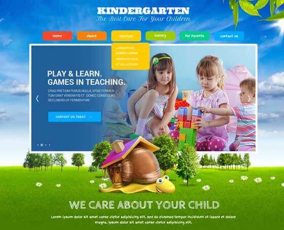 Kindergarten (Kids Land) Wordpress Theme
