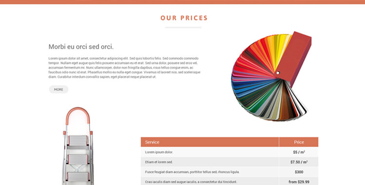Paint co. landing page bootstrap theme