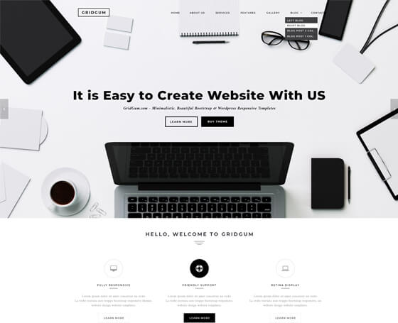 Black and white psd template