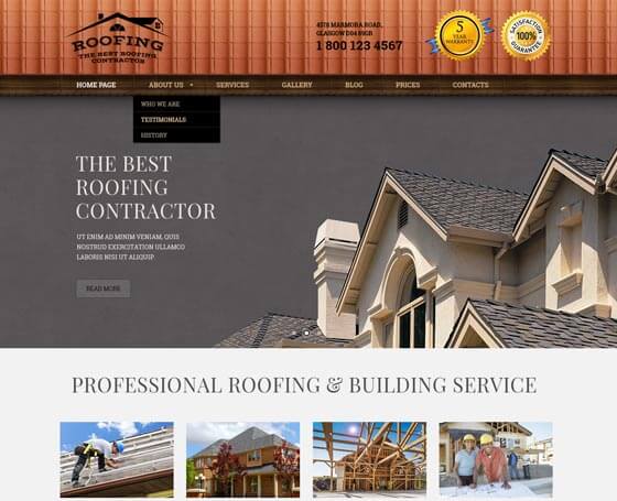 Roofing Bootstrap Theme