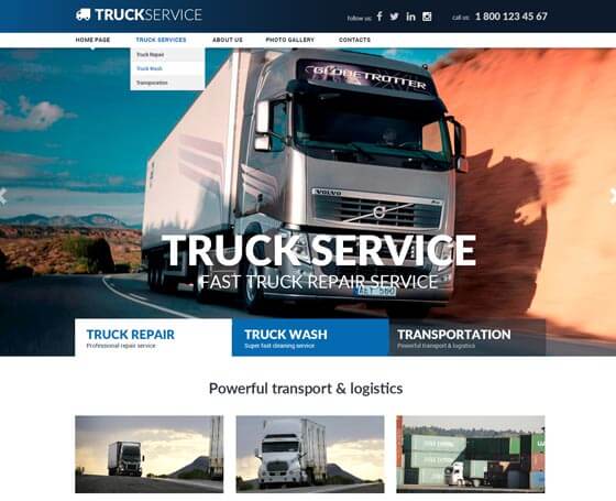 Truck Service Bootstrap Theme