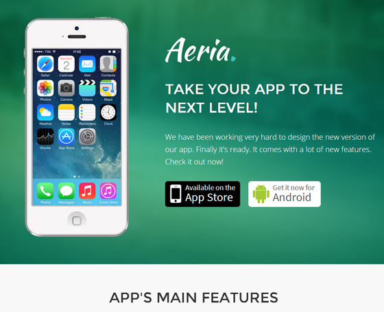 Aeria - Bootstrap App Landing Page