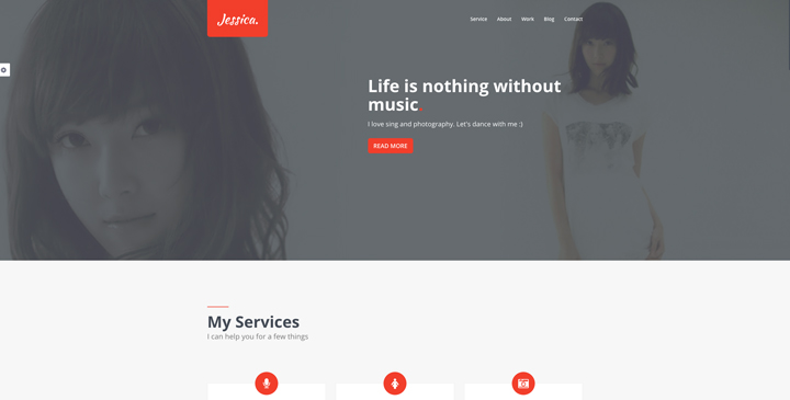 Jessica - One Page Resume Bootstrap Template