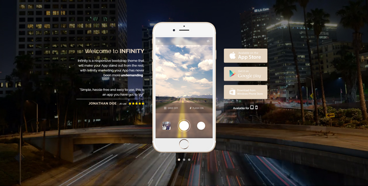 Infinity - Mobile App HTML Template