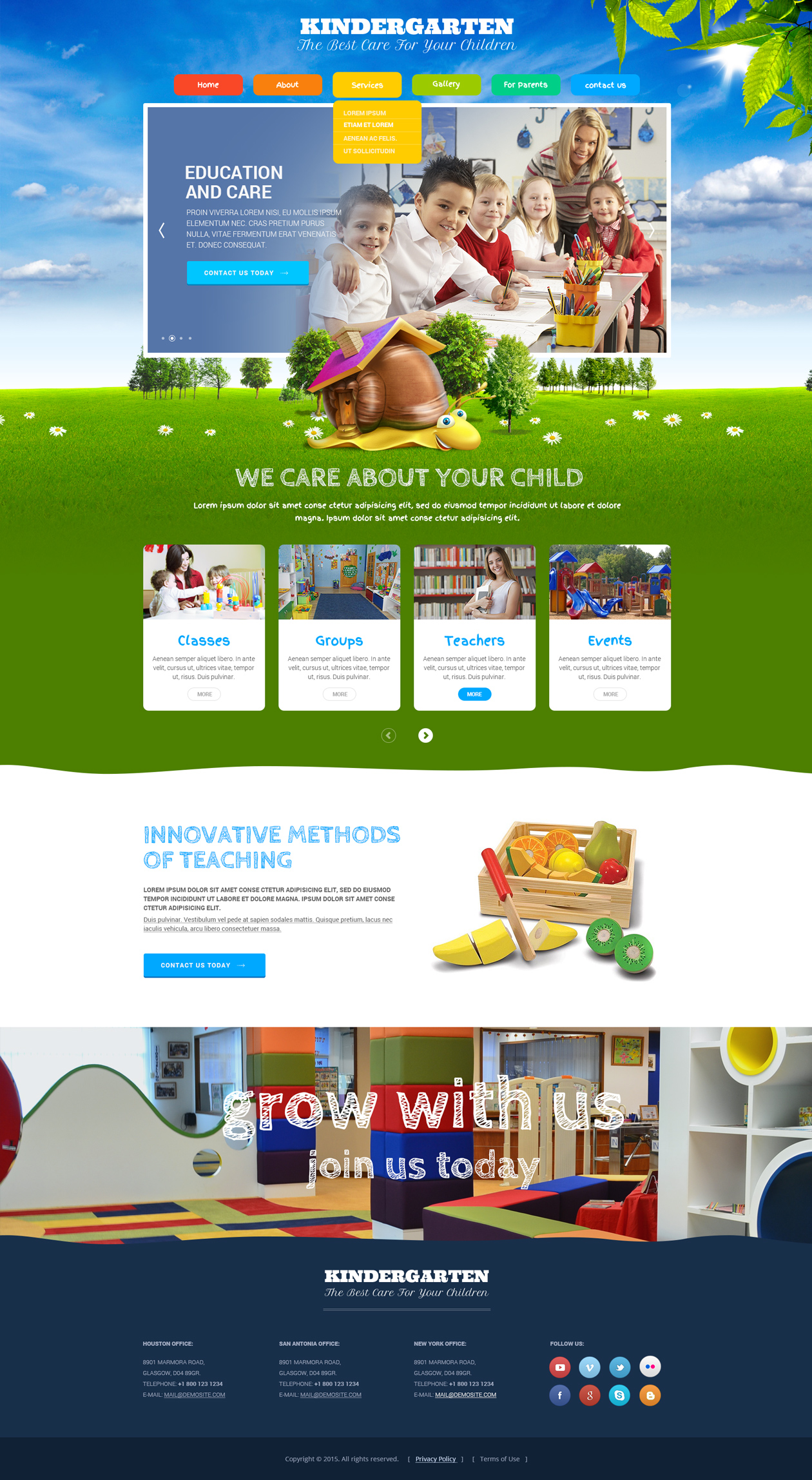 kindergarten website template