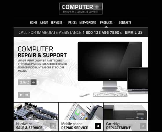 Computer Repair WordPress Theme PC Repair Template Gridgum