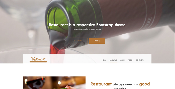 Restaurant - One page free bootstrap template