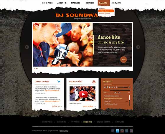 DJ Sound waves free bootstrap template