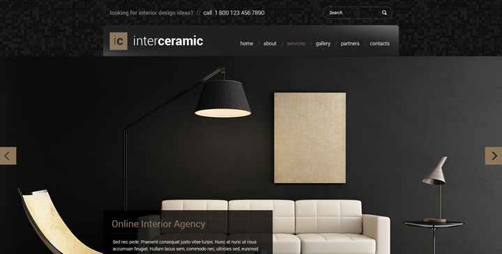 interior website template