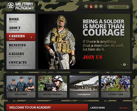 Military Academy bootstrap template