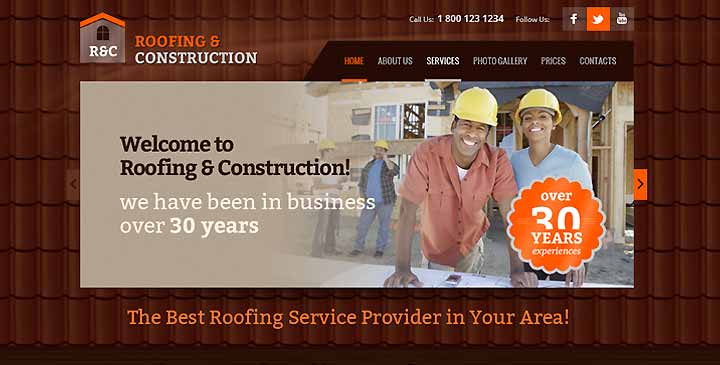 Roofing website design