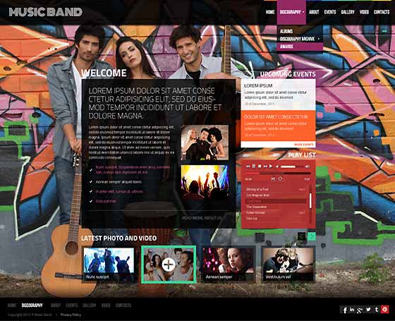 Music Band - HTML bootstrap template