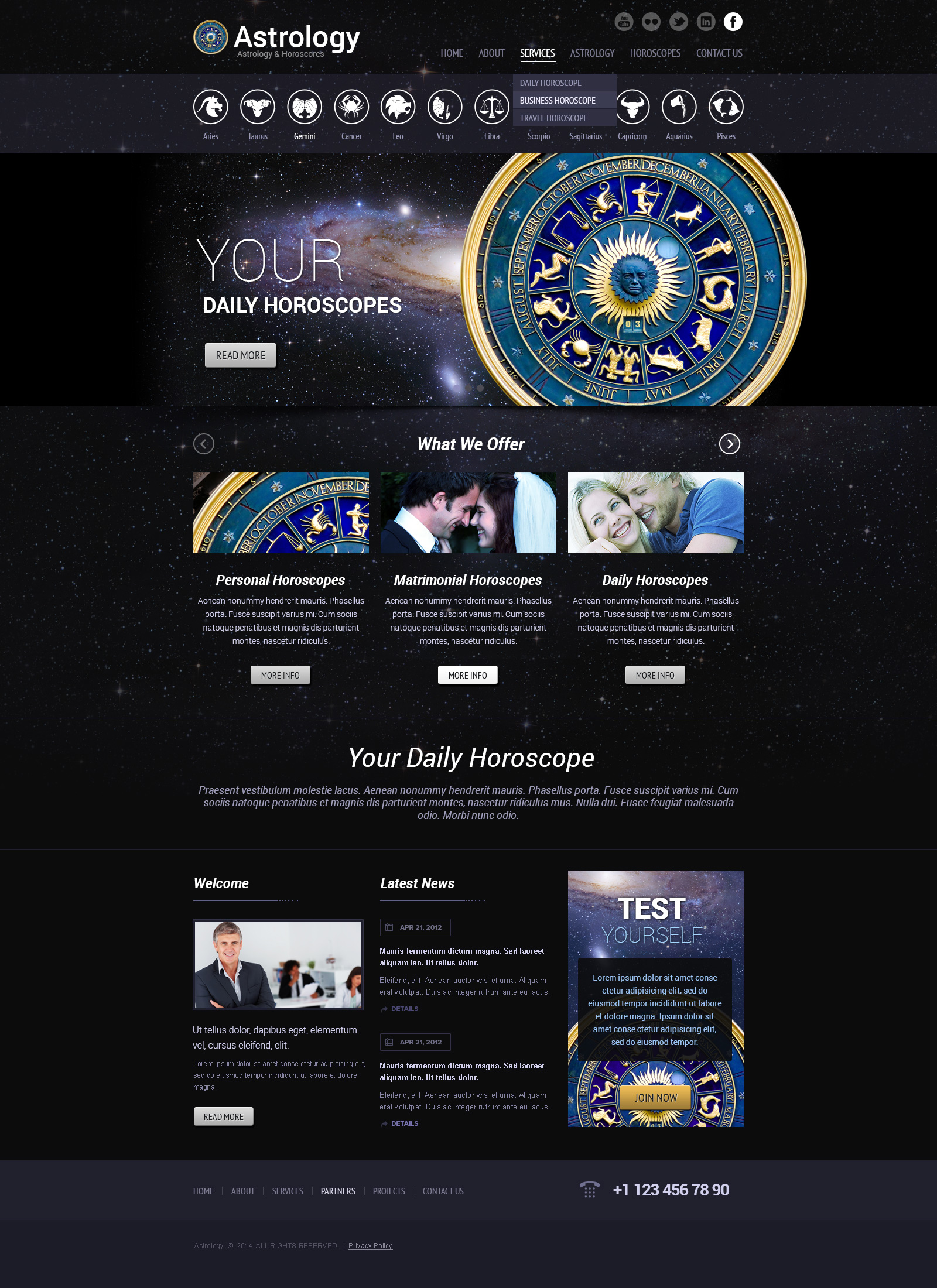 astrology css templates responsive