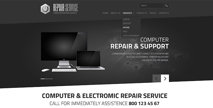 Computer repair website template