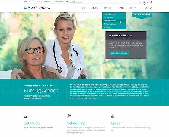 Nursing care bootstrap template