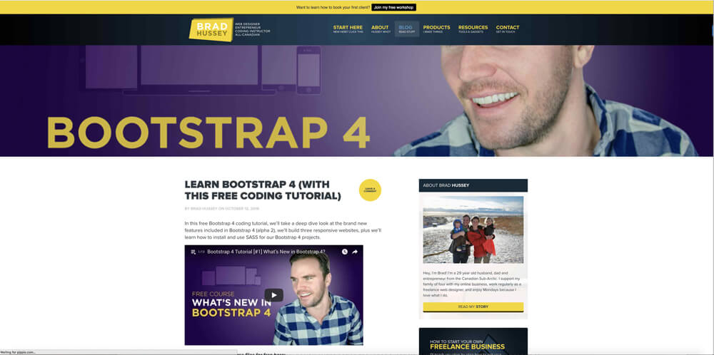 Bootstrap видео на фоне