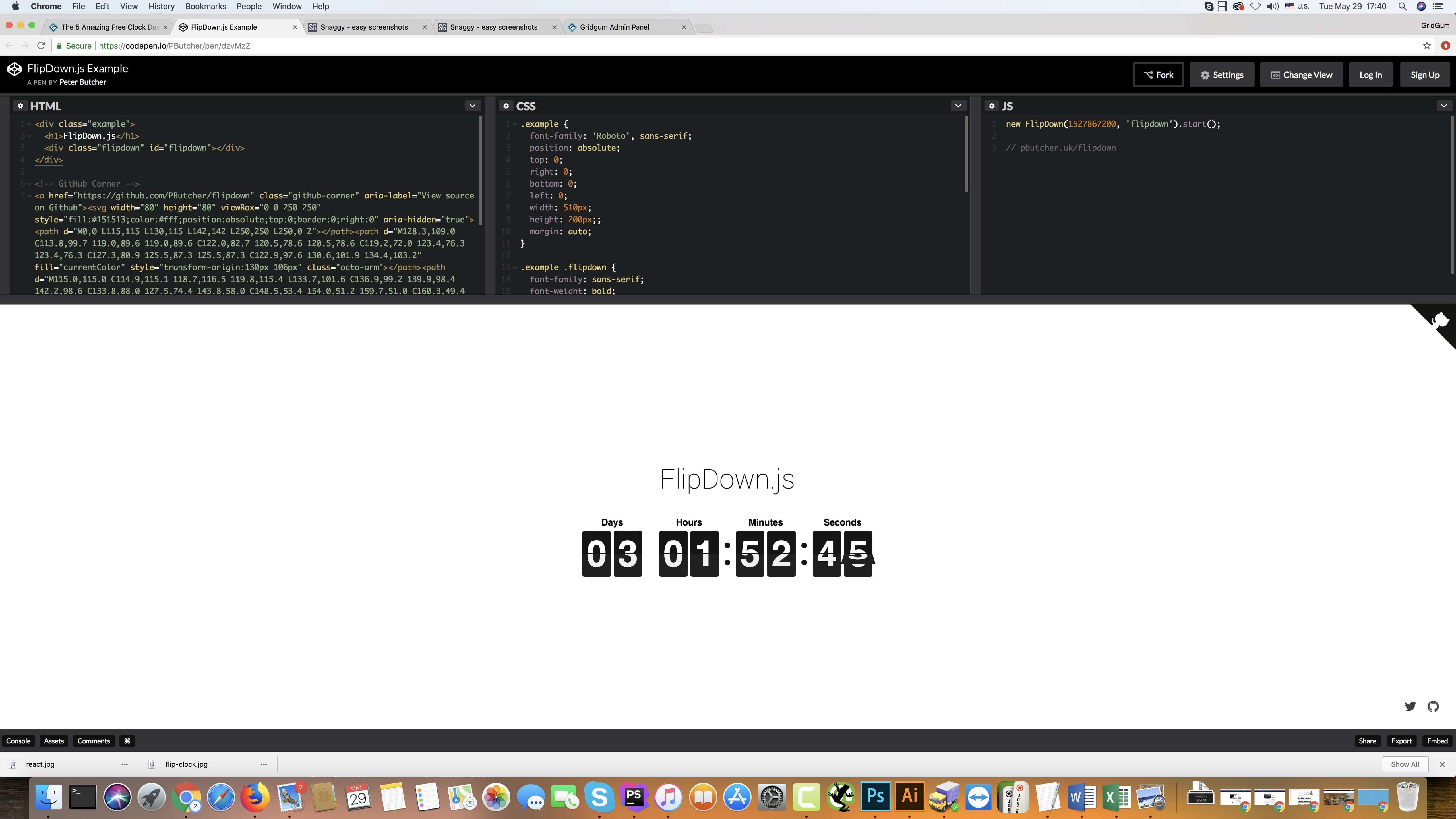 flipclock js examples