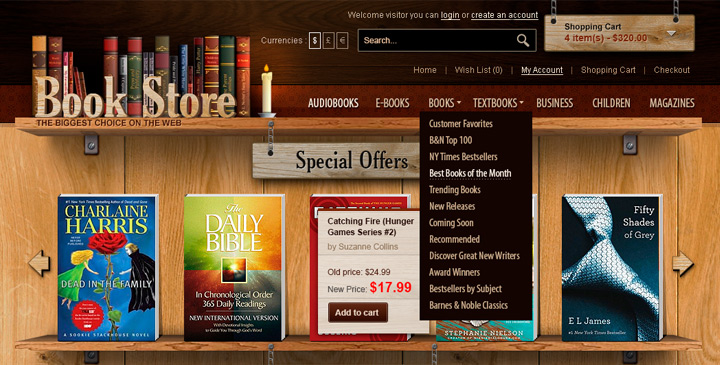 book store opencart template
