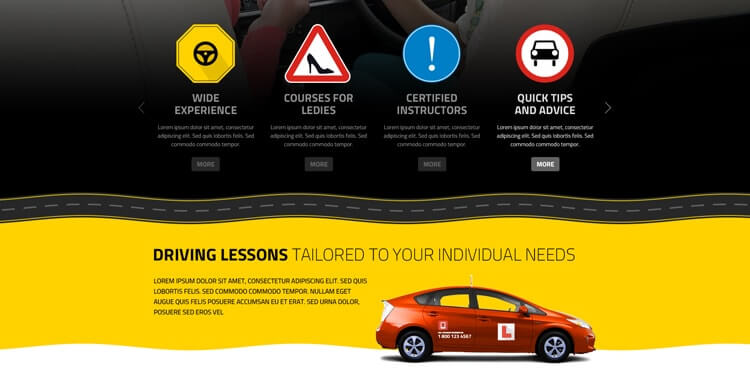 Driving School bootstrap template