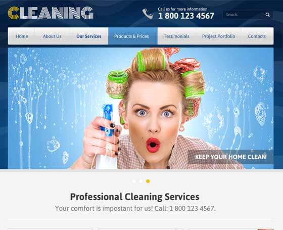 Cleaning - free HTML Bootstrap Template