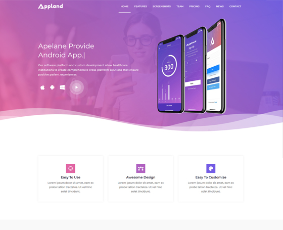 Appland – Creative App HTML5 Template