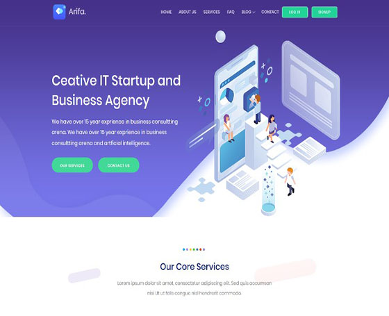 Arifa - Vue Nuxt IT Startup Template