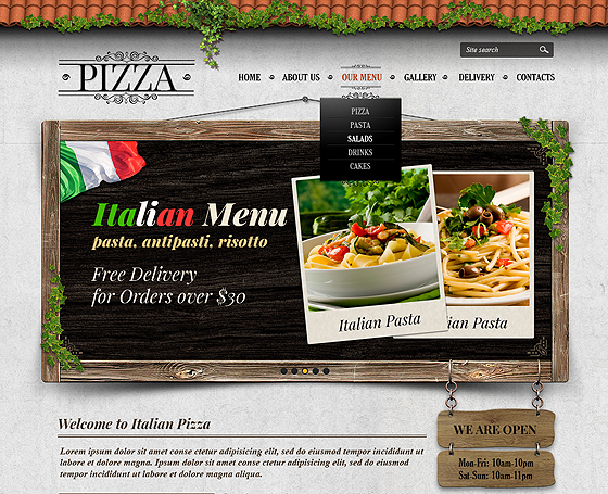 Pizza - Free Bootstrap Template