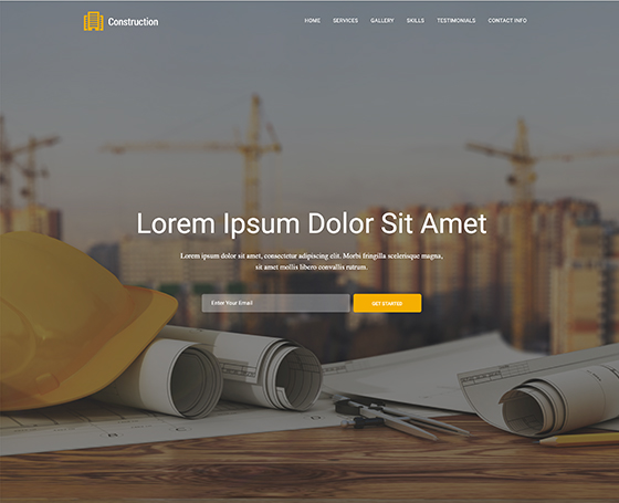 Construction Free Website Template
