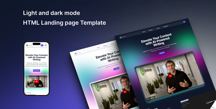 HTML landing page template preview image