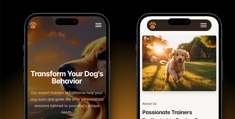 Dog Training Services HTML Website Template Mobile Preview