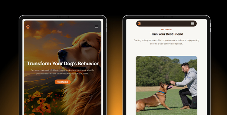 Dog Training Services HTML Website Template Tablet Preview