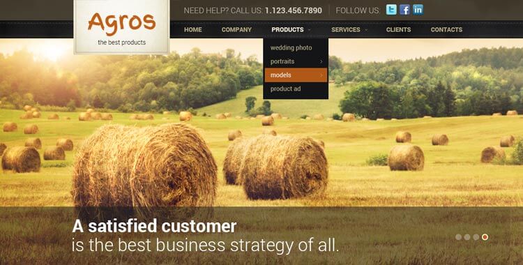 Agriculture free html website template