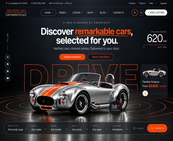 Avava Car Dealer WordPress theme