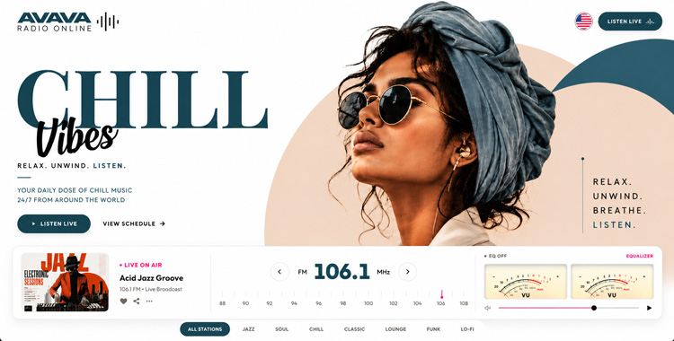 Avava Chill Radio Website Template