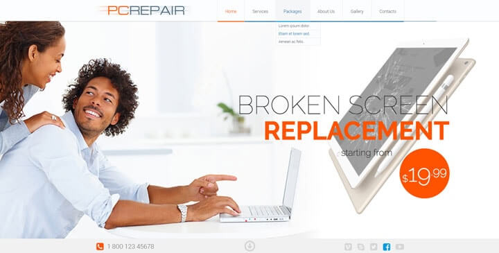 PC Repair Free Website Template