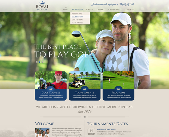 free Golf Club HTML Template