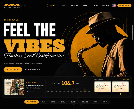 Avava Jazz Radio Template