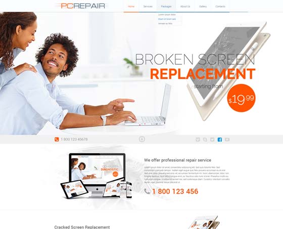 Computer Repair Free Bootstrap Template