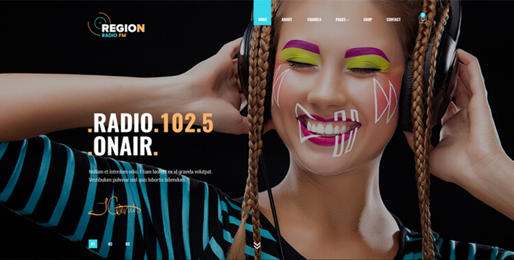 Region Radio FM Bootstrap 4 Website Template
