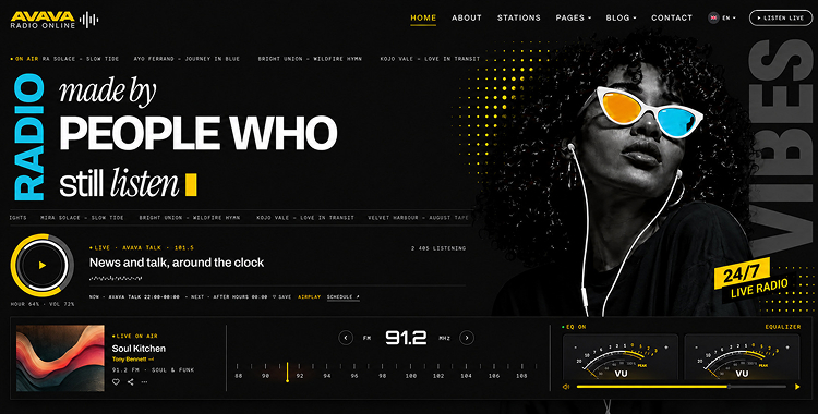 radio website template