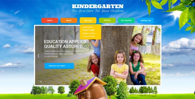 Kindergarten HTML Bootstrap Template