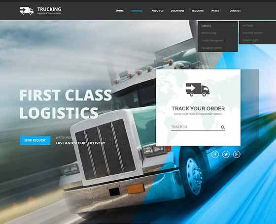 Transport Company Website Templates Gridgum