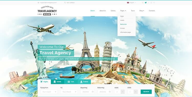 Travel Agency WordPress Theme, WordPress Tourism Theme | Gridgum