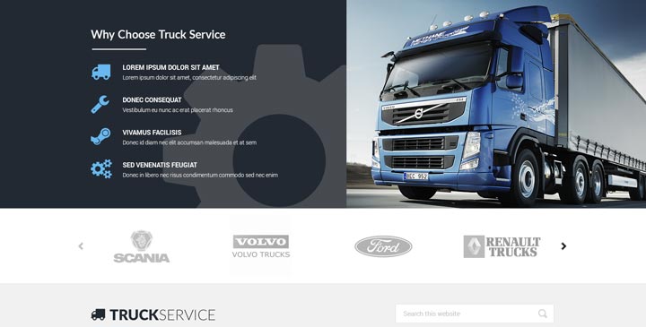 Truck Service Bootstrap Template