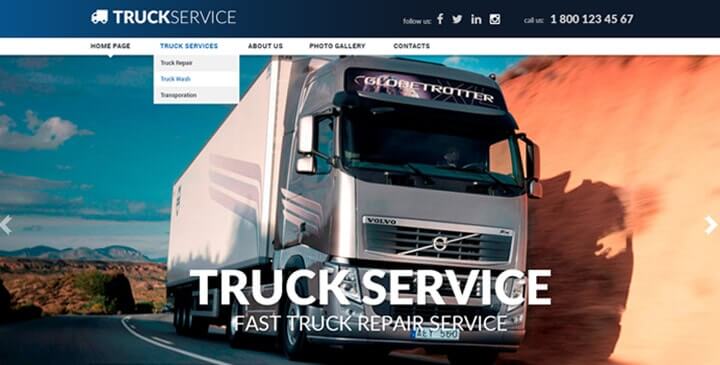 Truck Service Bootstrap Theme