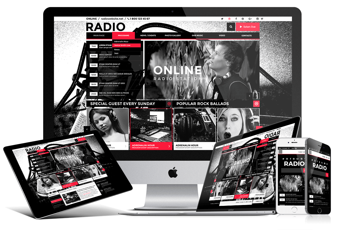 Radio station WordPress theme WordPress radio theme Gridgum