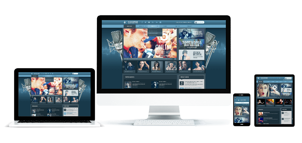 WordPress Radio Theme Responsive screen